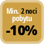 Zaplaťte minimálně 2 noci a získáte 10% slevu.